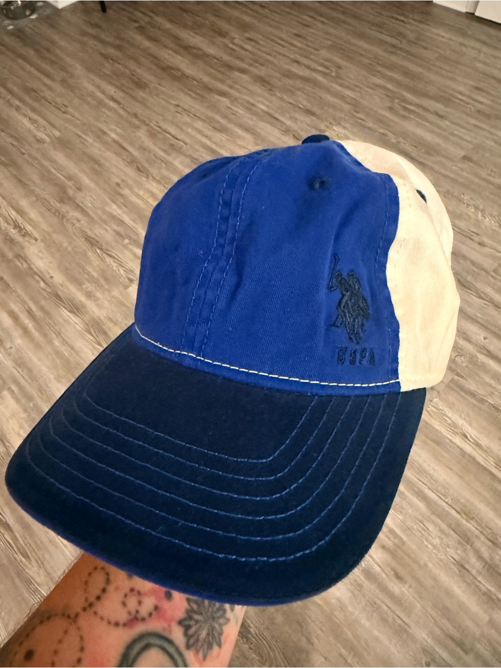 U.S. Polo Assn. Blue and White Two-Tone Baseball Cap. Great condition!